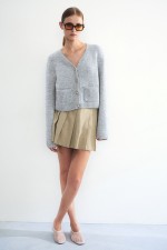 Short Fine-Knit Cardigan