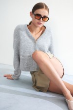 Short Fine-Knit Cardigan