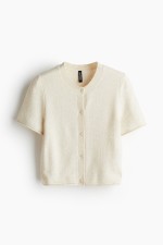 Short-sleeved Fine-knit Cardigan