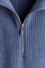 Rib-knit Half-zip Sweater